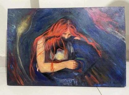 vampire d'après Munch tableau peinture huile sur toile signée - Kikooyou Art Gallery - Kikooyou Art Gallery