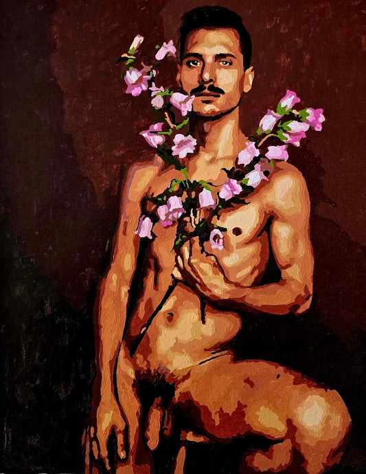 ENTWINDED art-érotique-gay-peinture-huile sur toile-originale-homme-nu-intégrale (Copie)