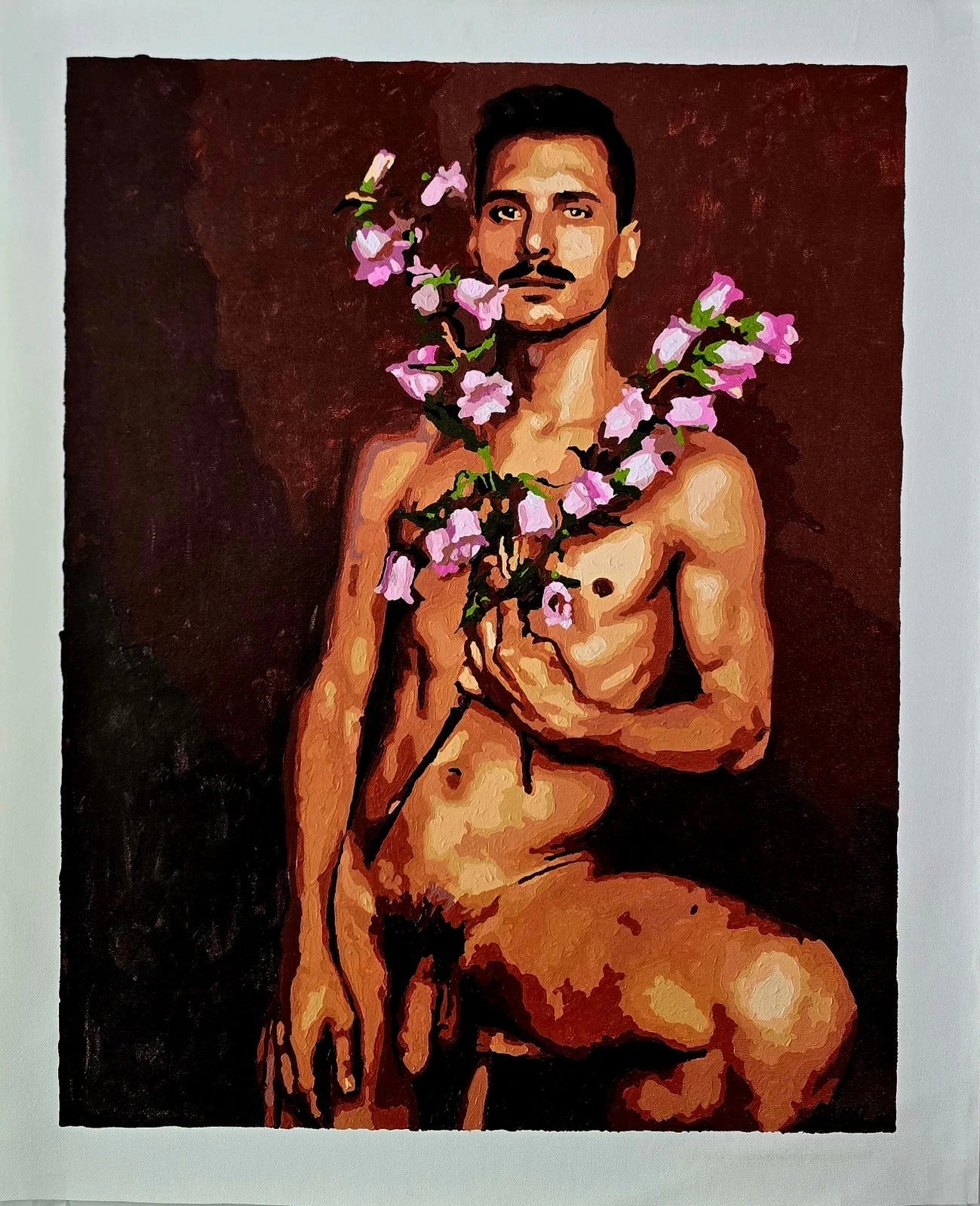 ENTWINDED art-érotique-gay-peinture-huile sur toile-originale-homme-nu-intégrale (Copie)