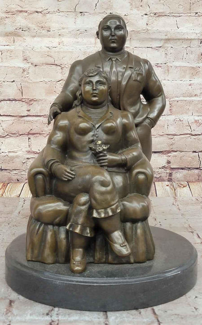 Grande statue 100 % bronze massif couple d'après Botero - Kikooyou Art Gallery