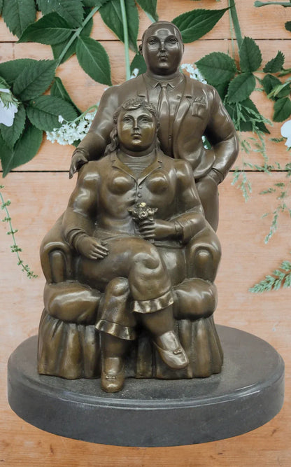 Grande statue 100 % bronze massif couple d'après Botero - Kikooyou Art Gallery