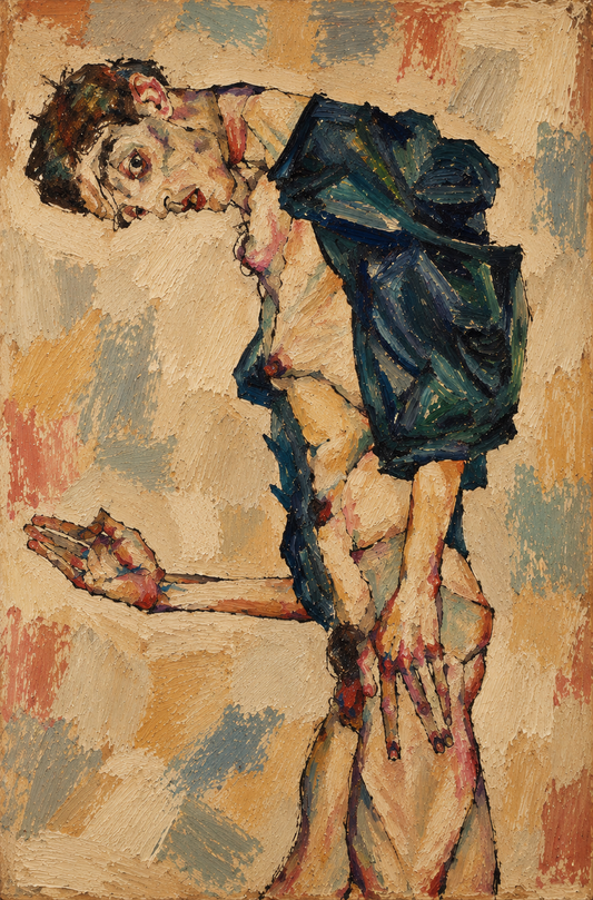 peinture huile sur toile faite SUR COMMANDE - PORTRAIT NU BOGOSSE EGON