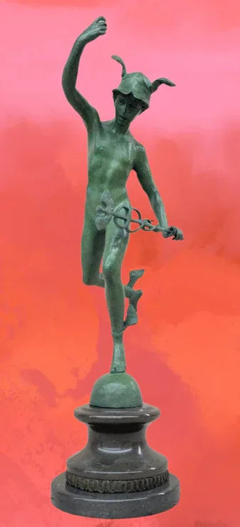 Statue de Mercure volant Hermès Messager des Dieux Caducée nu grec Bronze - kikooyou art gallery - Kikooyou Art Gallery