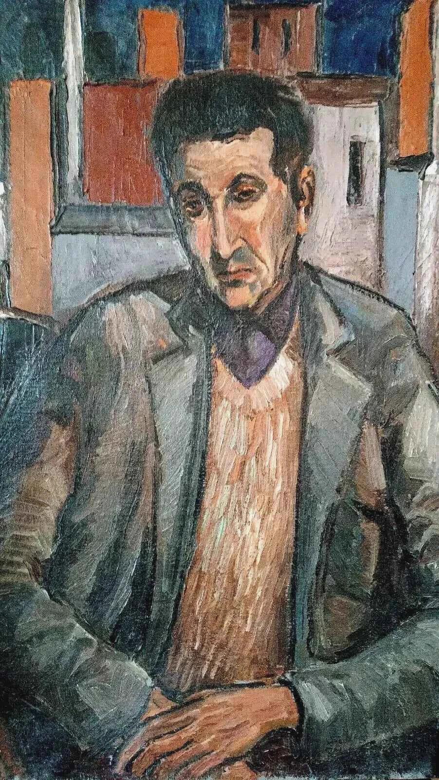 Grand Huile Sur Toile Peinture Portrait Daté 1961 RENATO GUERRINI (1938-2023) - Kikooyou Art Gallery - Kikooyou Art Gallery