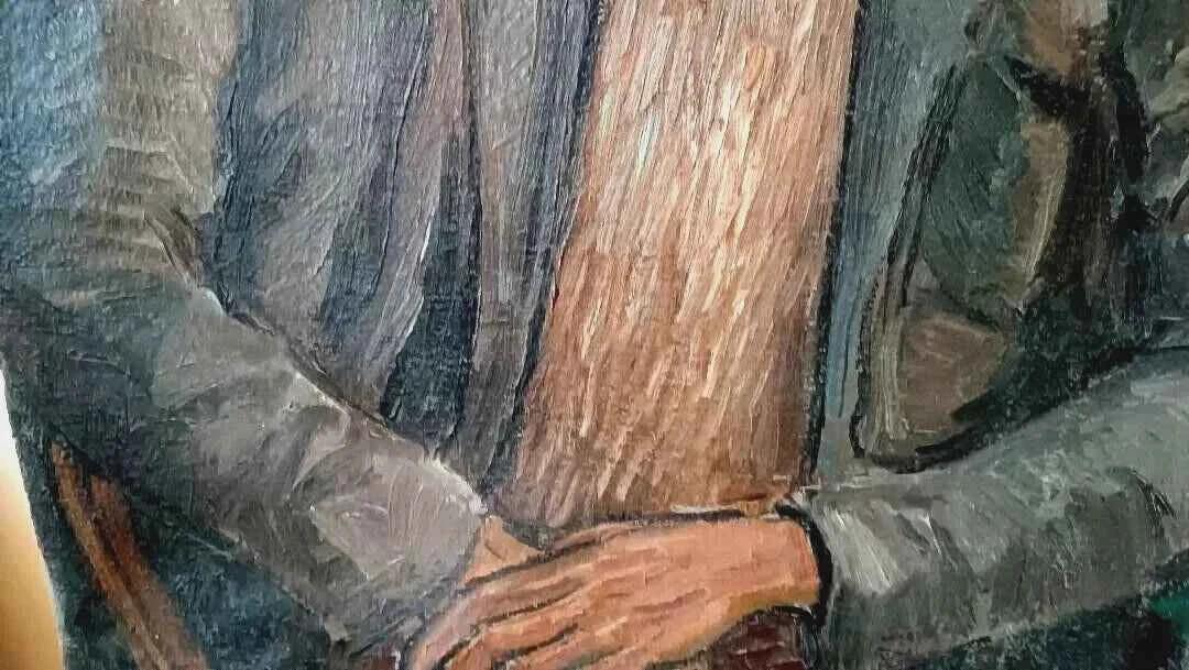 Grand Huile Sur Toile Peinture Portrait Daté 1961 RENATO GUERRINI (1938-2023) - Kikooyou Art Gallery - Kikooyou Art Gallery