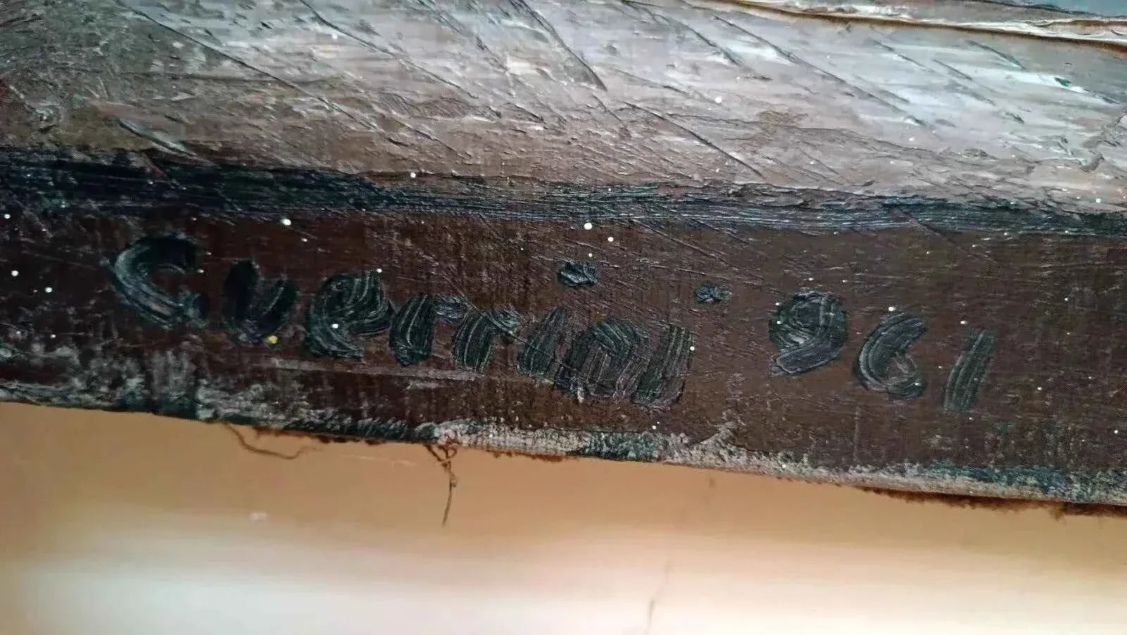 Grand Huile Sur Toile Peinture Portrait Daté 1961 RENATO GUERRINI (1938-2023) - Kikooyou Art Gallery - Kikooyou Art Gallery