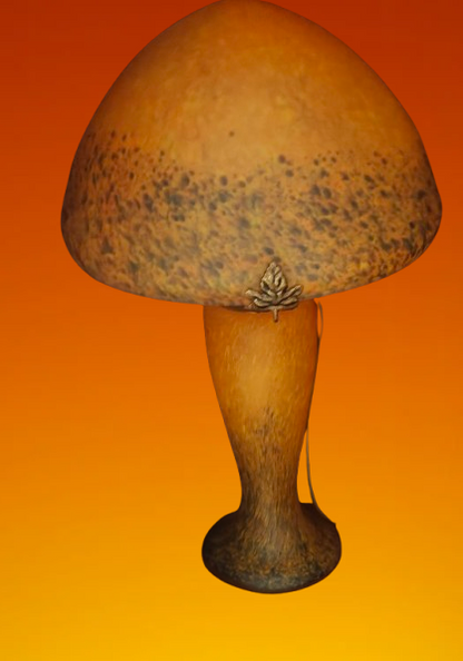 Lampe verre champignon Gallé Tip couleur jaune orangé