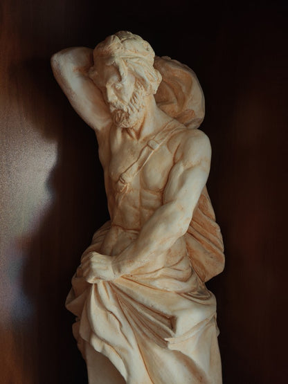 RARE Splendide statue en pierre du Gard personnage antique homme musclé