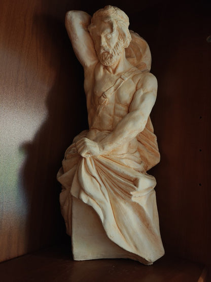 RARE Splendide statue en pierre du Gard personnage antique homme musclé