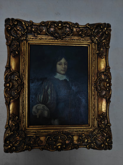 portrait jeune homme noble huile sur bois non signée