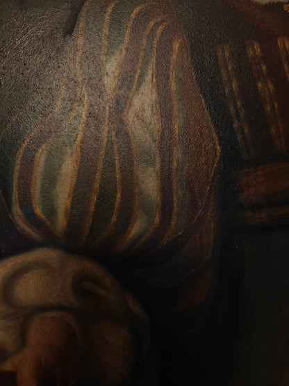 portrait jeune homme noble huile sur bois non signée