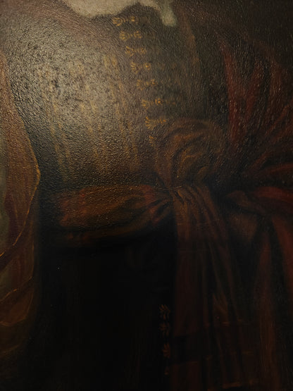 portrait jeune homme noble huile sur bois non signée