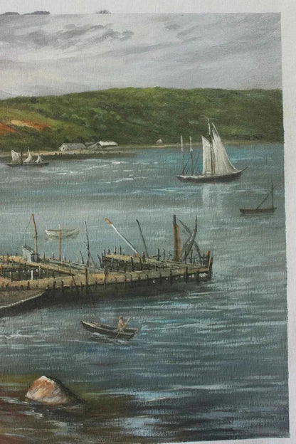 paysage village de pêcheurs d'après Harry Shokler peinture huile sur toile - Kikooyou Art Gallery - Kikooyou Art Gallery