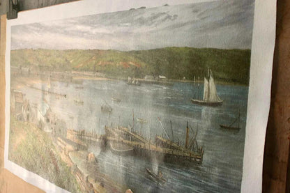 paysage village de pêcheurs d'après Harry Shokler peinture huile sur toile - Kikooyou Art Gallery - Kikooyou Art Gallery