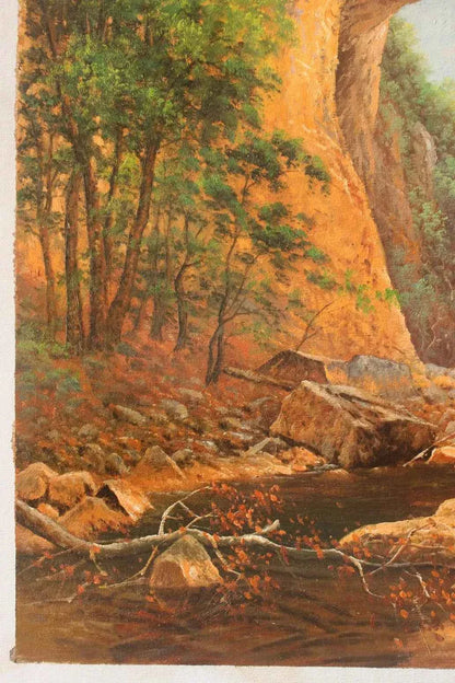 paysage campagne pont naturel en Virginie d'après David Johnson huile sur toile - Kikooyou Art Gallery - Kikooyou Art Gallery