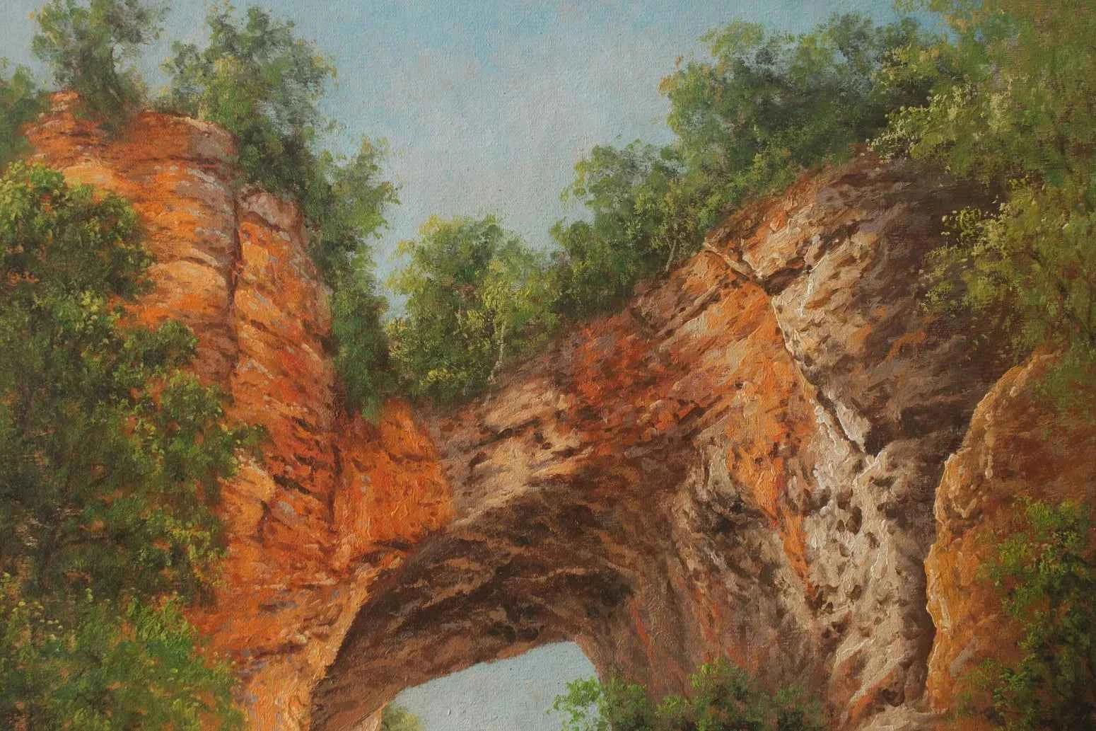 paysage campagne pont naturel en Virginie d'après David Johnson huile sur toile - Kikooyou Art Gallery - Kikooyou Art Gallery