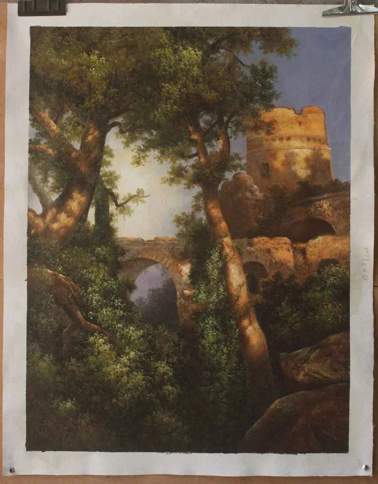 paysage campagne d'après Thomas Moran huile sur toile - Kikooyou Art Gallery - Kikooyou Art Gallery