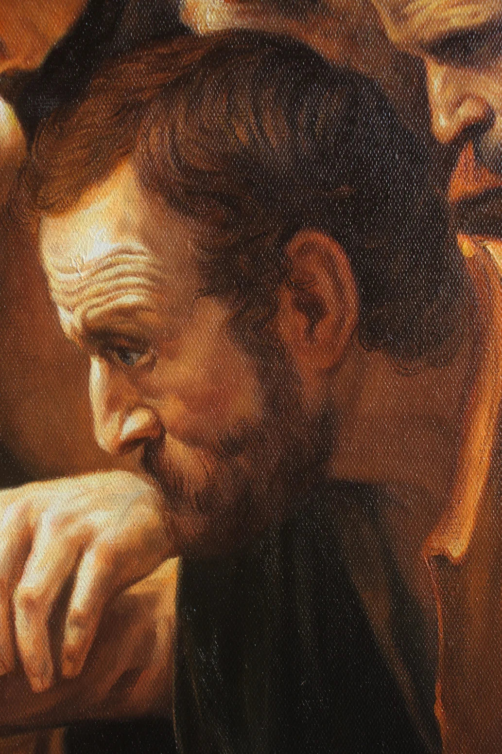 Caravage huile sur toile l'incrédulité de saint Thomas - Caravaggio oil on canvas the incredulity of Saint Thomas