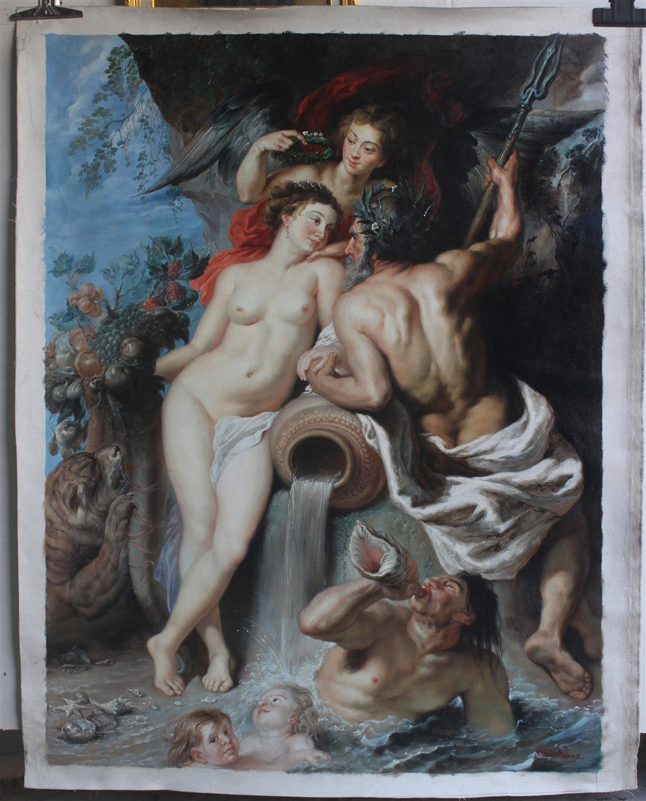 L'union de la terre et de l'eau, peinture à l'huile d'après Peter Paul Rubens