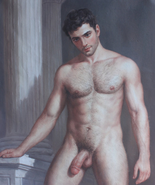 peinture huile sur toile  - PORTRAIT BOGOSSE  NU INTEGRALE
