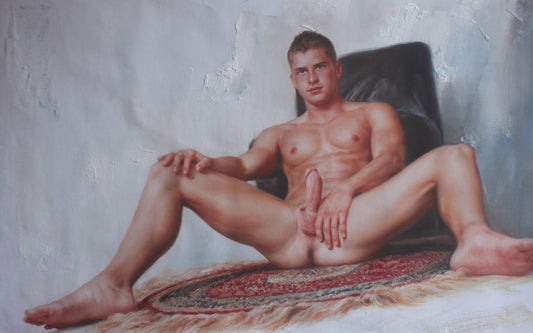peinture huile sur toile  - PORTRAIT BOGOSSE  NU INTEGRALE