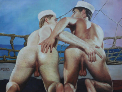 portrait marins hommes nus intégrale peinture érotique huile sur toile
