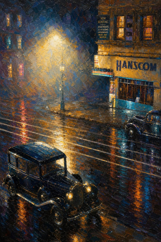 peinture huile sur toile faite sur commande - VILLE AUTRE TEMPS