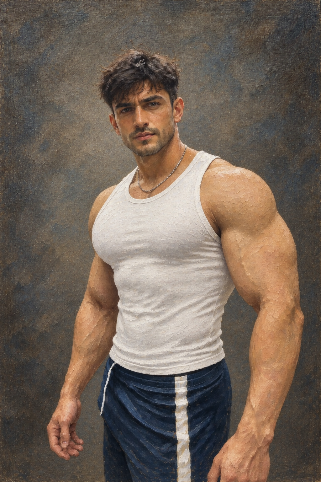 peinture huile sur toile faite sur commande - PORTRAIT BOGOSSE PECS