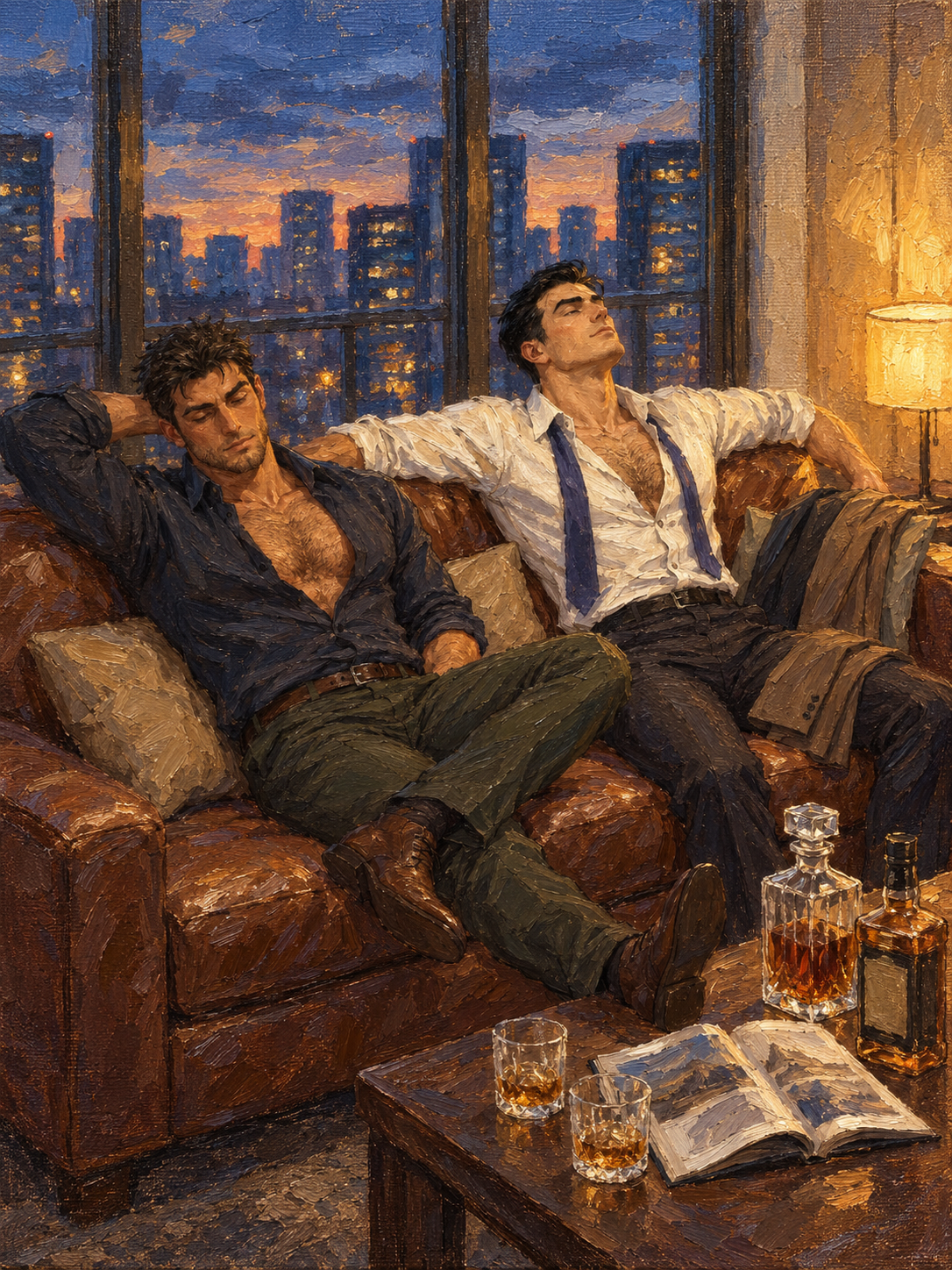 peinture huile sur toile faite sur commande - PORTRAIT BOGOSSES FRIENDS