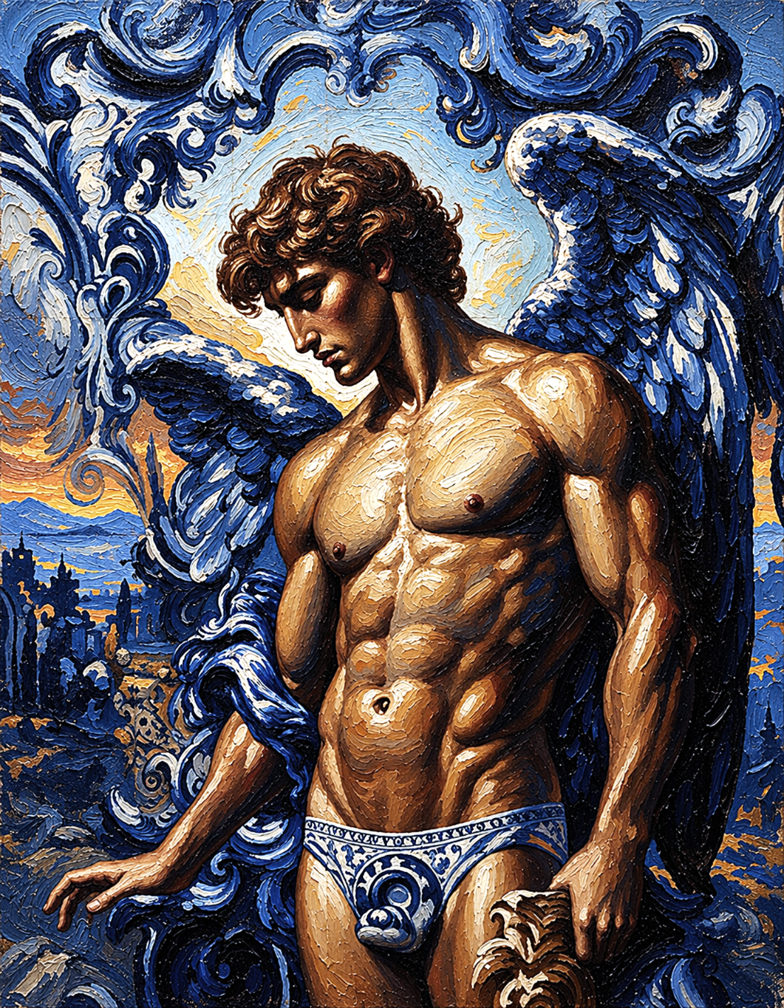 peinture huile sur toile faite sur commande - PORTRAIT BOGOSSES ANGEL