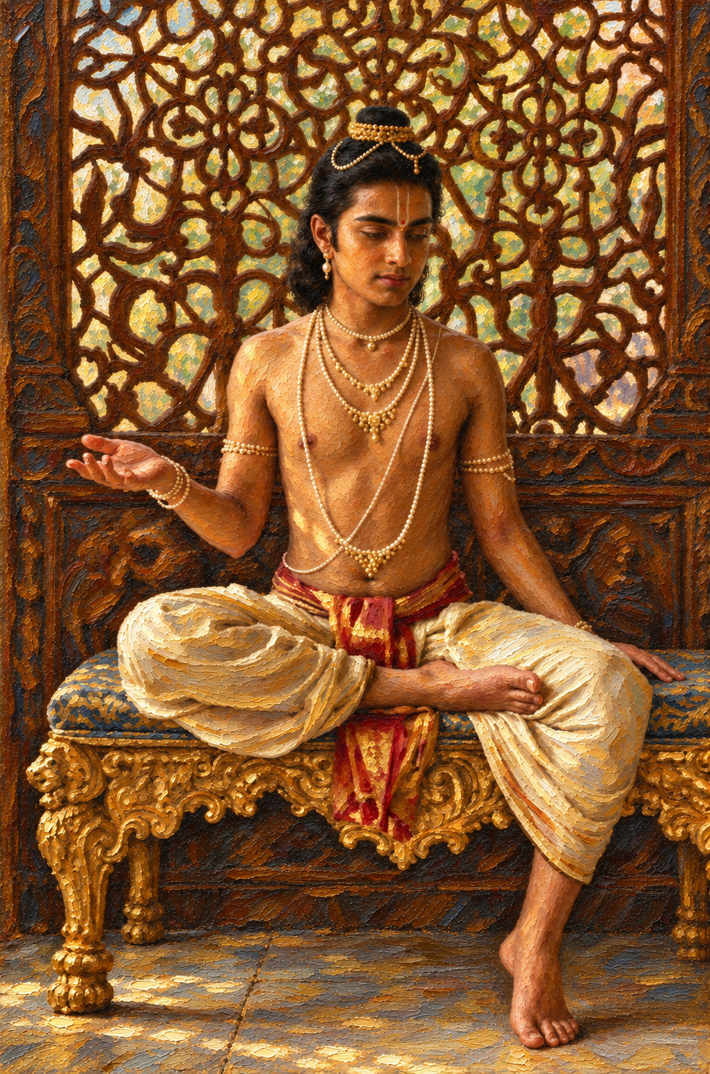 peinture huile sur toile faite sur commande - PORTRAIT SIDDHARTHA AUTRE TEMPS