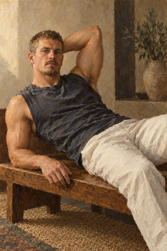 peinture huile sur toile faite sur commande - PORTRAIT BOGOSSE INCONNU