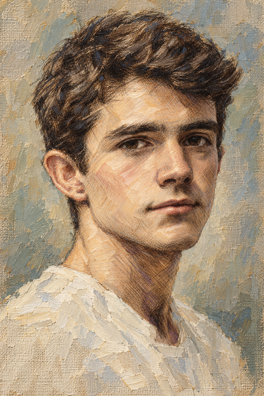 peinture huile sur toile faite sur commande - PORTRAIT BOGOSSE YOUNG