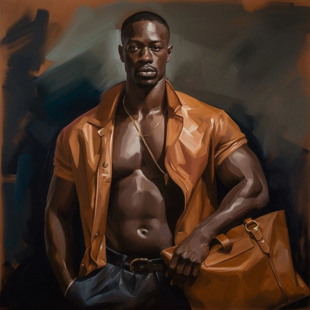 Portrait homme - Moussa - Contemporain par Tullasky – Peinture Acrylique Originale - Kikooyou Art Gallery