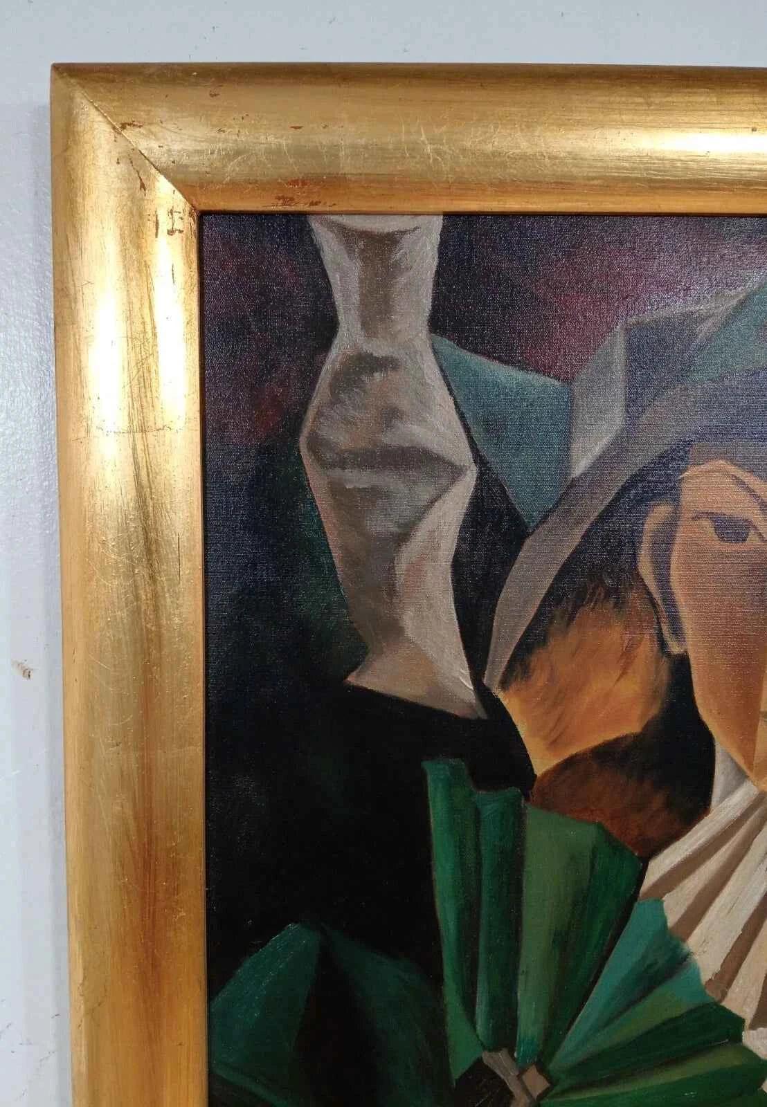 abstrait cubisme portrait femme tableau peinture huile sur toile signée - Kikooyou Art Gallery - Kikooyou Art Gallery