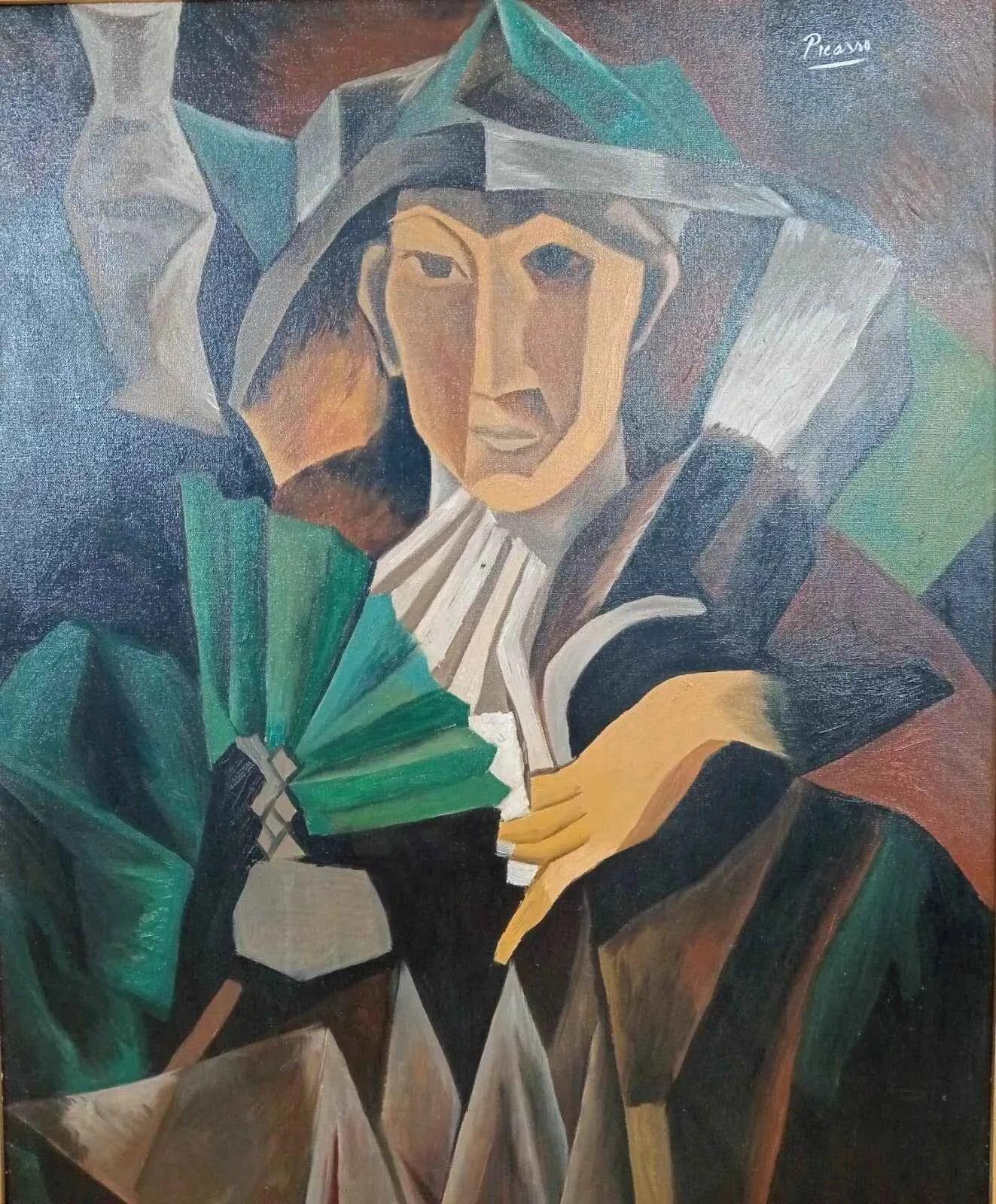 abstrait cubisme portrait femme tableau peinture huile sur toile signée - Kikooyou Art Gallery - Kikooyou Art Gallery