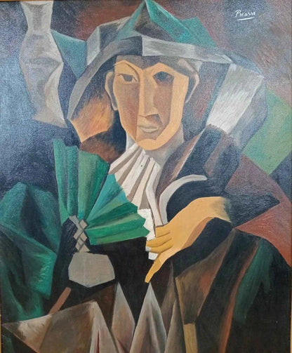 abstrait cubisme portrait femme tableau peinture huile sur toile signée - Kikooyou Art Gallery - Kikooyou Art Gallery