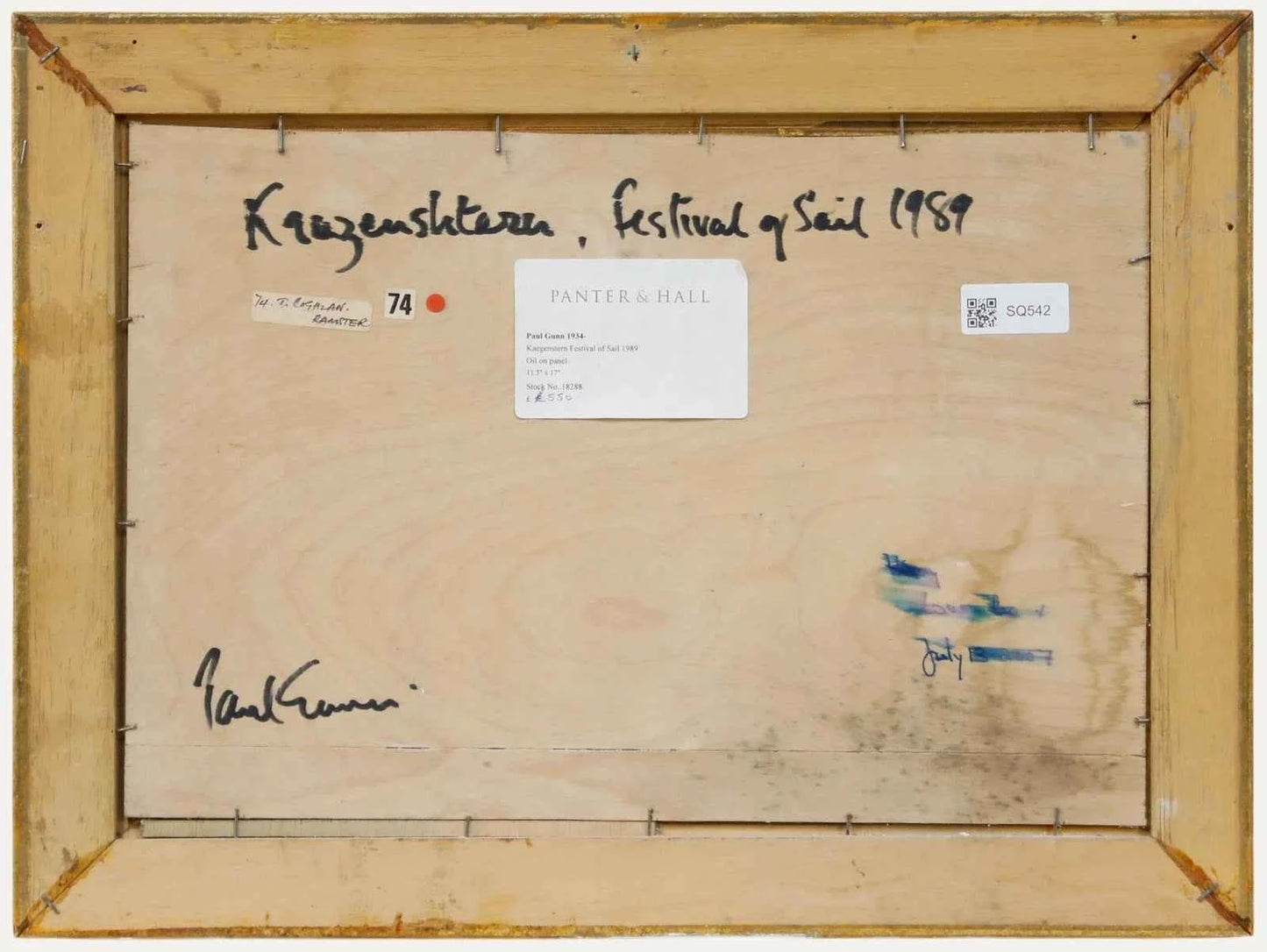 peinture finement détaillée de Paul Gunn (né en 1934) représentant « Kruzenshtern », un voilier russe