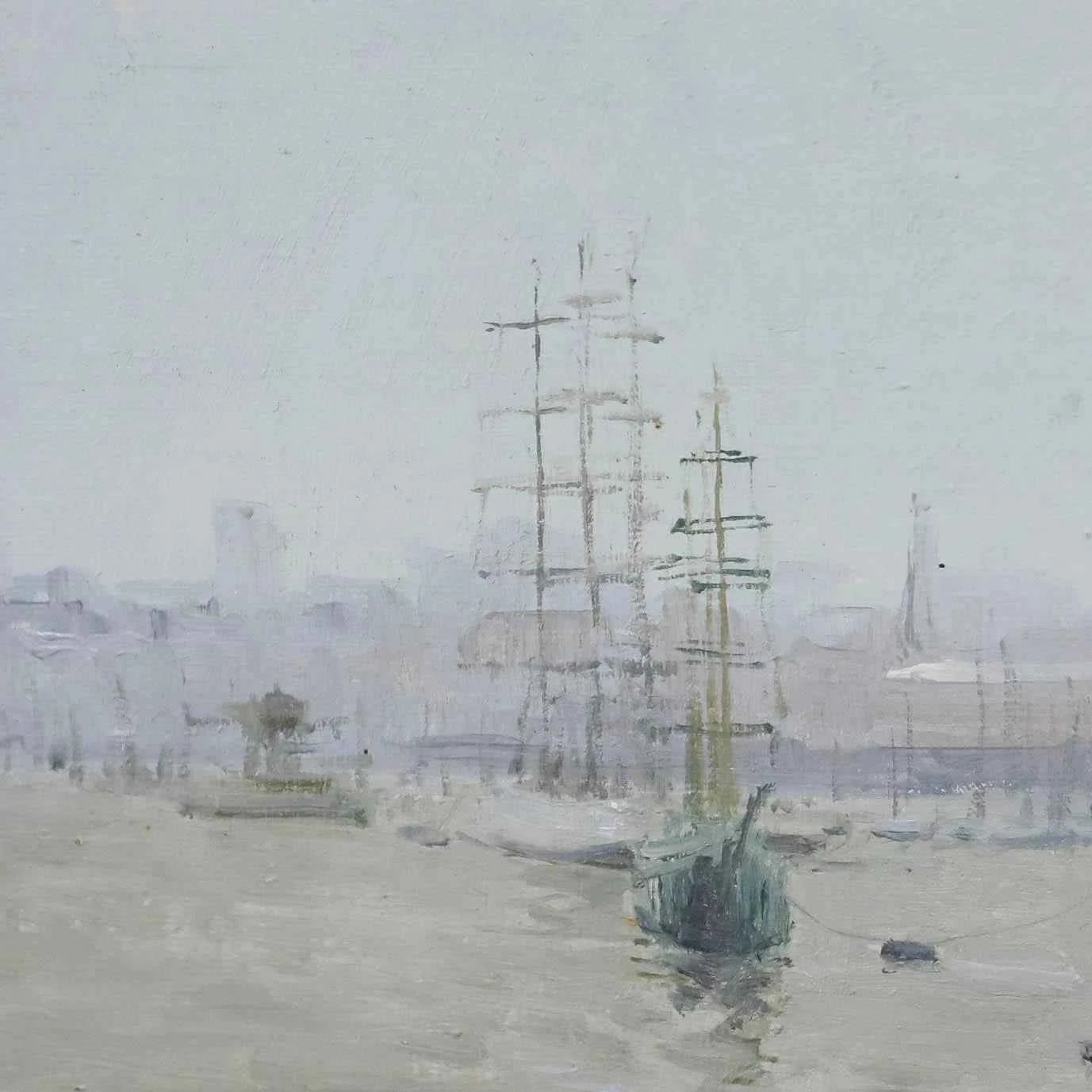 peinture finement détaillée de Paul Gunn (né en 1934) représentant « Kruzenshtern », un voilier russe