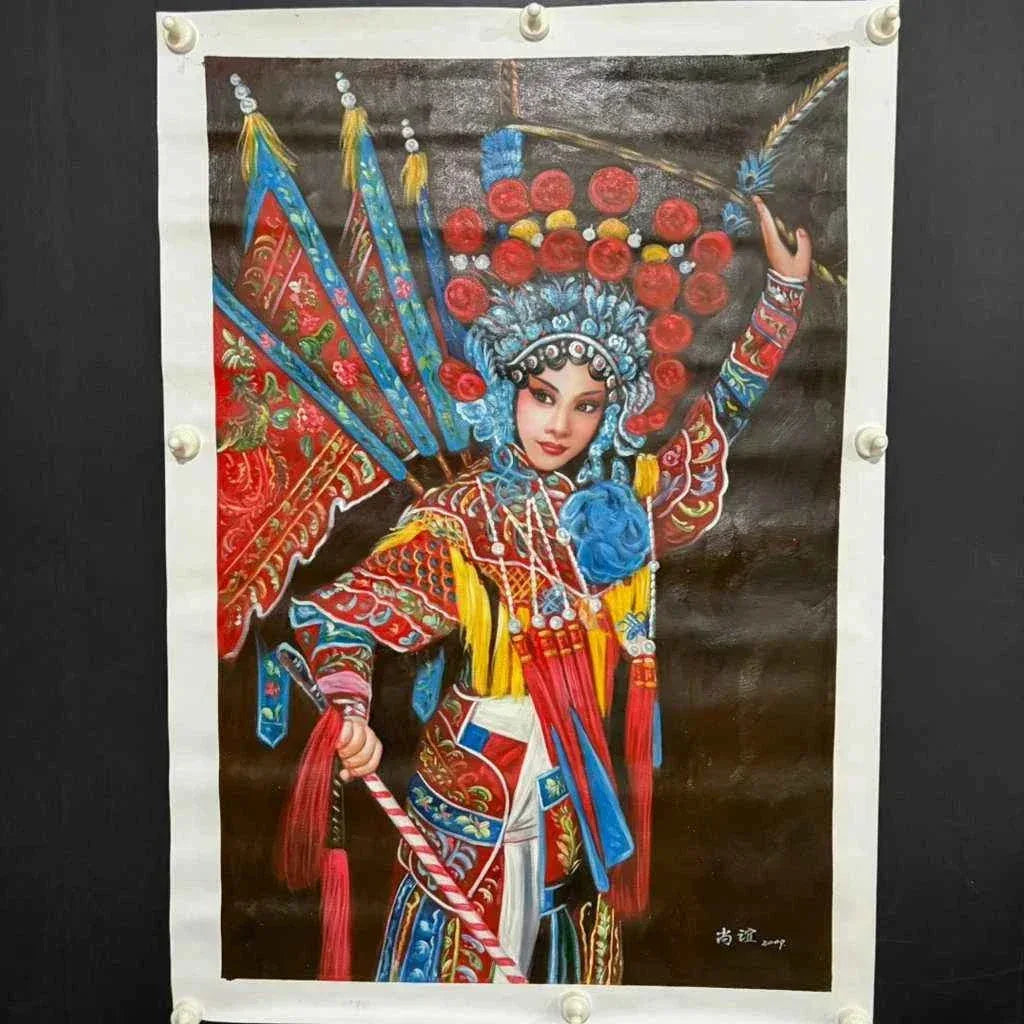 Peinture à l'huile sur toile belle femme opéra chinois par Shangyi - Kikooyou Art Gallery - Kikooyou Art Gallery