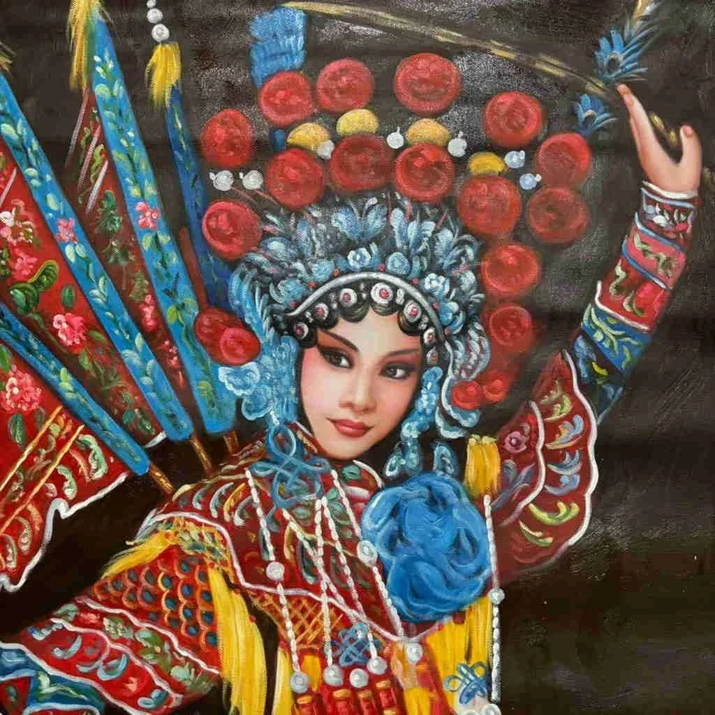 Peinture à l'huile sur toile belle femme opéra chinois par Shangyi - Kikooyou Art Gallery - Kikooyou Art Gallery