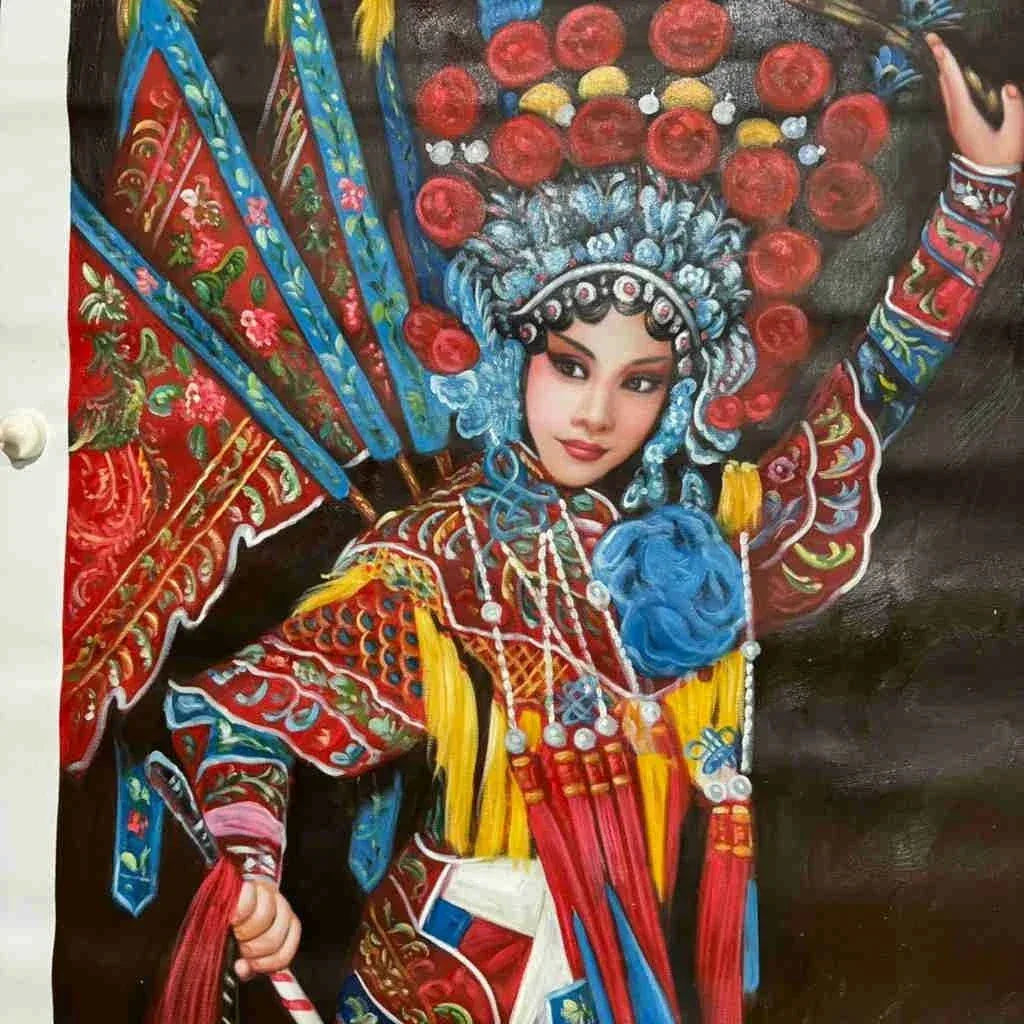 Peinture à l'huile sur toile belle femme opéra chinois par Shangyi - Kikooyou Art Gallery - Kikooyou Art Gallery