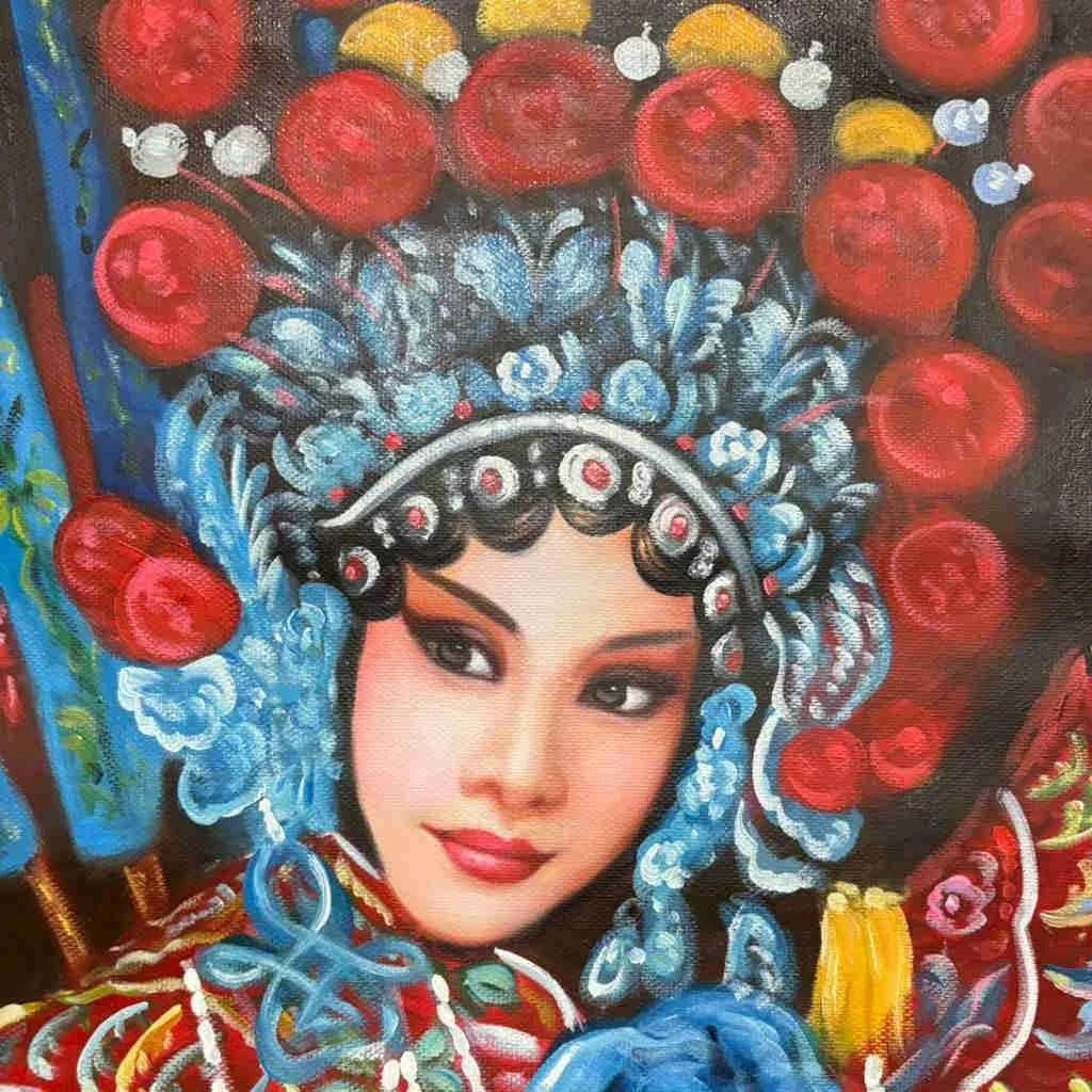 Peinture à l'huile sur toile belle femme opéra chinois par Shangyi - Kikooyou Art Gallery - Kikooyou Art Gallery