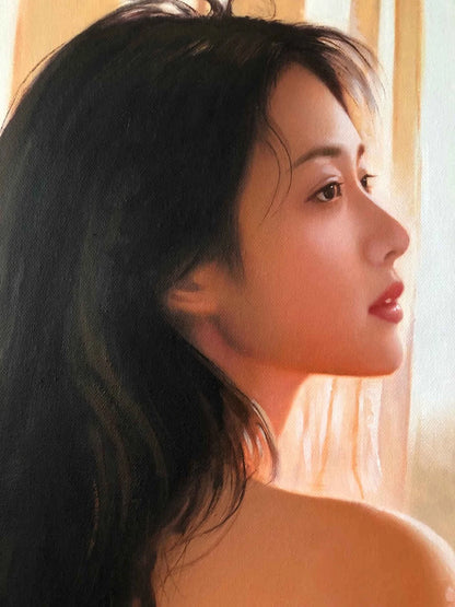 Femme asiatique dénudée peinture huile sur toile- kikooyou art gallery