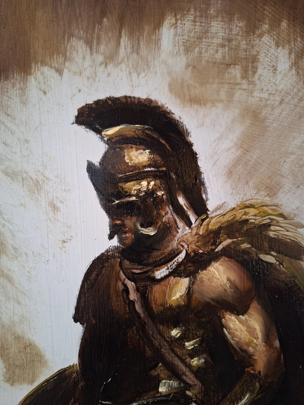 Peinture à l'huile originale oil painting ancien guerrier romain art figuratif encadré - Kikooyou Art Gallery