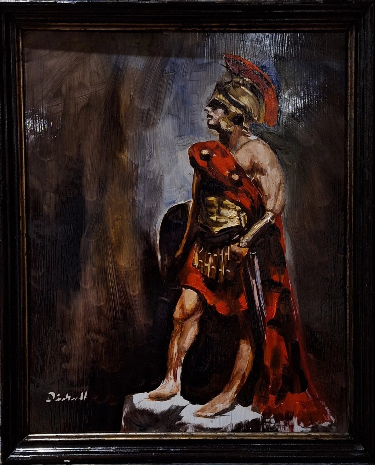 Peinture à l'huile originale oil roman légionnaire portrait romain impressionnisme cadre - Kikooyou Art Gallery