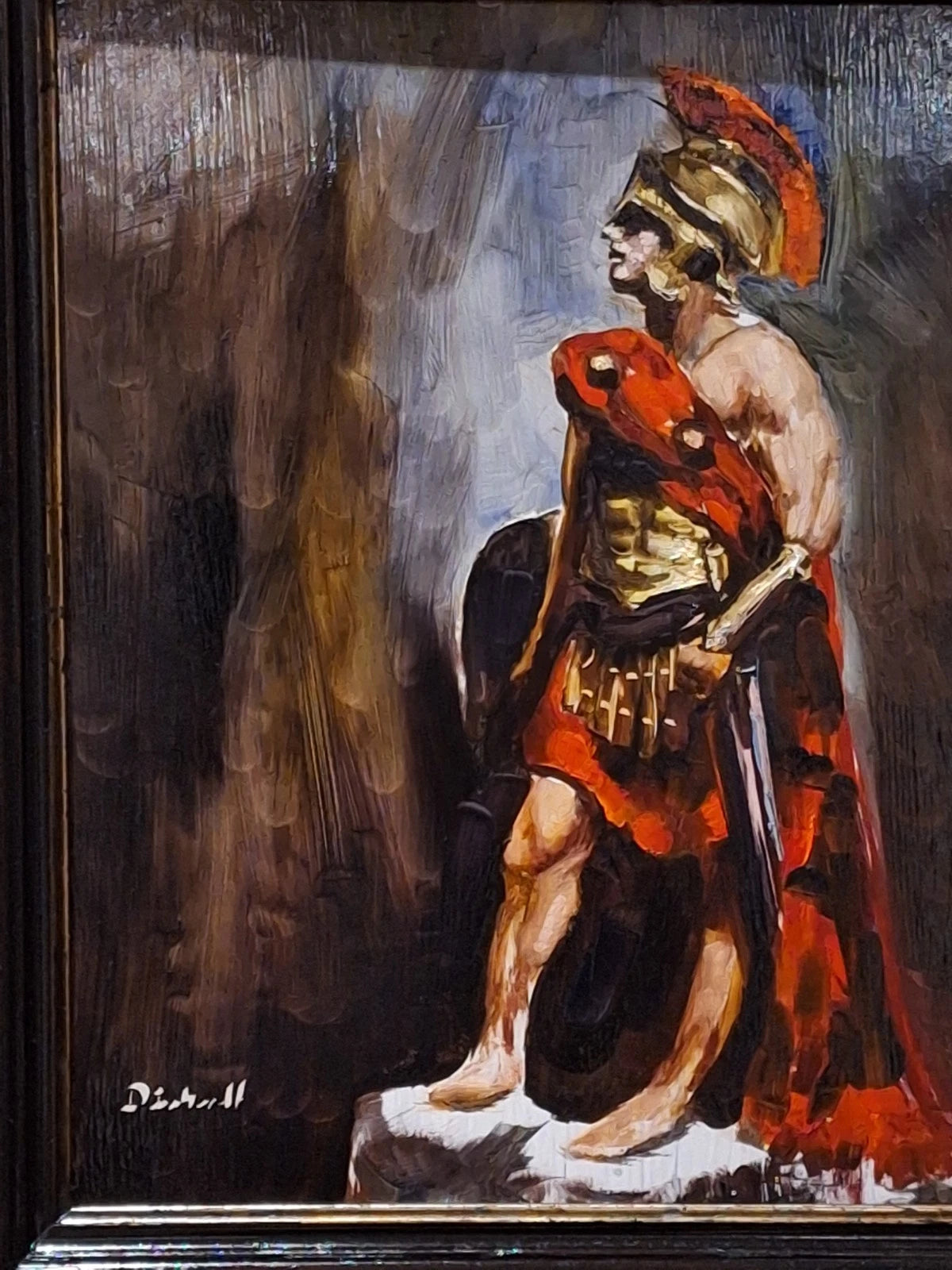 Peinture à l'huile originale oil roman légionnaire portrait romain impressionnisme cadre - Kikooyou Art Gallery