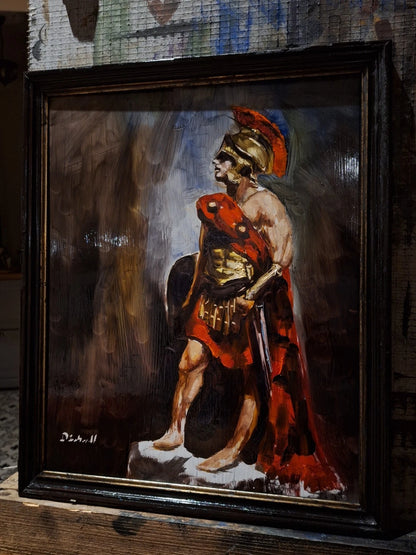 Peinture à l'huile originale oil roman légionnaire portrait romain impressionnisme cadre - Kikooyou Art Gallery