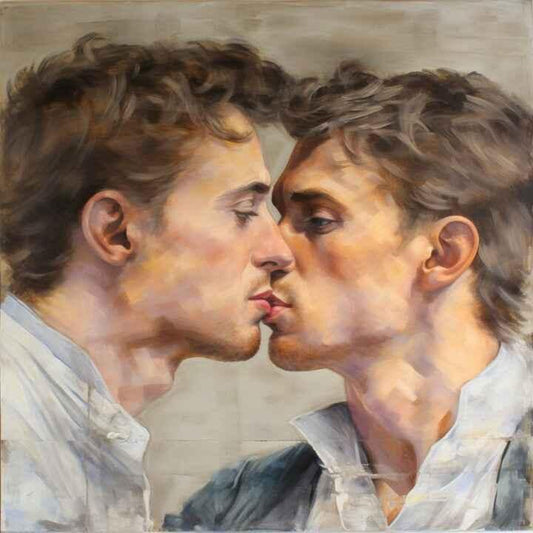 art-érotique-peinture-huile sur toile-originale-portrait-homme miroir - Kikooyou Art Gallery - Kikooyou Art Gallery