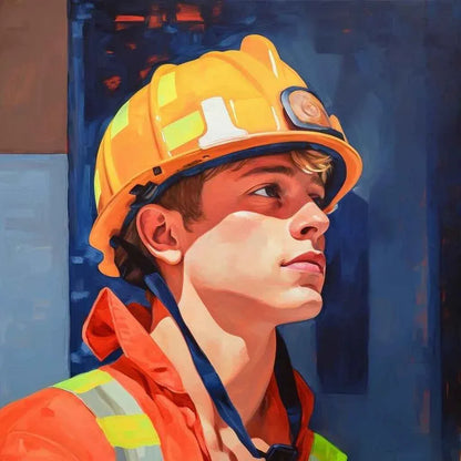 Portrait jeune pompier par Tullasky – Peinture Acrylique Originale - Kikooyou Art Gallery - Kikooyou Art Gallery